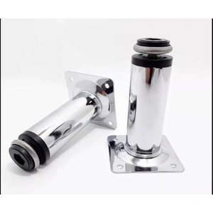 Pé Regulável para Móveis Aço 10cm Cromado Poli 08 Peças