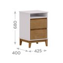 Ver imagem 5 de Mesa de Cabeceira Herring 2 Gavetas e 1 Nicho na Cor Off White com Freijó 68 Cm - 68482