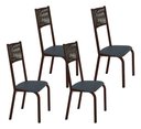 Ver imagem 1 de Kit 4 Cadeiras Sofia Corino Grafite e Fibra Nautica Preta Tubo Marrom Cafe