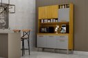 Ver imagem 3 de Cozinha Noor 145 cm com 6 Portas e 1 Gaveta Cinamomo/Cinza