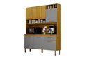 Ver imagem 1 de Cozinha Noor 145 cm com 6 Portas e 1 Gaveta Cinamomo/Cinza