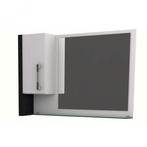 Espelheira para Banheiro 1 Porta Legno Branco/Preto Onix