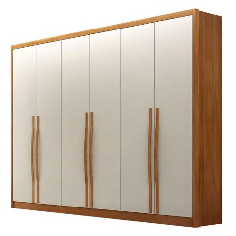 Guarda Roupa Casal Livorno Plus 6 Portas 8 Gavetas Cinamomo Fendi - Novo Horizonte
