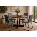 Ver imagem 1 de Mesa Sala Jantar Átria 100cm + 4 Cadeiras Nina Preto Carraro