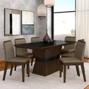 Ver imagem 1 de Conjunto Mesa de Jantar 6 Cadeiras Nairóbi Imbuia/preto/capuccino - Móveis Arapongas