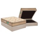 Ver imagem 1 de Cama Box Baú Casal: Colchão Espuma Polar D33 Pérola Euro Pillow + Base CRC Suede Clean(138x188)