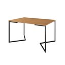 Ver imagem 1 de Mesa Jantar Industrial Canela Retangular 137x90cm Base V Ferro Preto