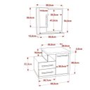 Ver imagem 3 de Gabinete para Banheiro 1 Porta 2 Gavetas com Cuba Q35 e Espelheira Legno 650W Espresso Móveis