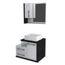Ver imagem 2 de Gabinete para Banheiro 1 Porta 2 Gavetas com Cuba Q35 e Espelheira Legno 650W Espresso Móveis Branco