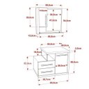 Ver imagem 3 de Gabinete para Banheiro 1 Porta 2 Gavetas com Cuba Q35 e Espelheira Legno 650W Espresso Móveis Branco