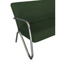 Ver imagem 2 de Namoradeira Decorativa Bela Suede Verde Braço Cromado