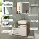 Ver imagem 5 de Gabinete para Banheiro 1 Porta 2 Gavetas com Cuba Q35 e Espelheira Legno 650W Espresso Móveis Branco