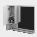 Ver mais imagens de Gabinete para Banheiro 1 Porta 2 Gavetas com Cuba Q35 e Espelheira Legno 650W Espresso Móveis Branco