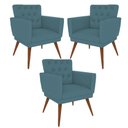 Ver imagem 1 de Kit 3 Poltronas Nina com Capitone - Azul Turqueza