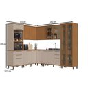 Ver imagem 3 de Cozinha Completa Munique 13 Portas 7 Gavetas com Vidro Freijó/camurça - Indékes