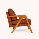 Ver imagem 6 de Kit 2 Poltronas Mona Luxo Madeira Maciça Linho Terracota para Sala de Estar Decorativa Moderna