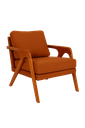Ver imagem 2 de Kit 2 Poltronas Mona Luxo Madeira Maciça Linho Terracota para Sala de Estar Decorativa Moderna