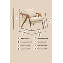 Ver imagem 5 de Kit 2 Poltronas Mona Luxo Madeira Maciça Linho Terracota para Sala de Estar Decorativa Moderna