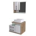 Ver imagem 2 de Gabinete para Banheiro 1 Porta 2 Gavetas com Cuba Q35 e Espelheira Legno 650W Espresso Móveis Branco