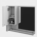 Ver mais imagens de Gabinete para Banheiro 1 Porta 2 Gavetas com Cuba Q35 e Espelheira Legno 650W Espresso Móveis Branco