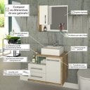 Ver imagem 5 de Gabinete para Banheiro 1 Porta 2 Gavetas com Cuba Q35 e Espelheira Legno 650W Espresso Móveis Branco