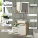 Ver imagem 5 de Gabinete para Banheiro 1 Porta 2 Gavetas com Cuba Q35 e Espelheira Legno 650W Espresso Móveis