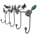 Ver imagem 4 de Cabide Rustico Artesanal com Flores e Pássaros de Ferro Libertas Rosas Artesanato Rosa Mini Branco