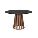 Ver imagem 1 de Mesa de Jantar Redonda 6 Lugares 120cm Tália Preto/noronha - Straub Web
