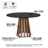 Mesa de Jantar Redonda 6 Lugares 120cm Tália Preto/noronha - Straub Web - 2