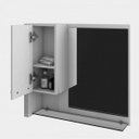 Ver mais imagens de Gabinete para Banheiro 1 Porta 2 Gavetas com Cuba Q35 e Espelheira Legno 650W Espresso Móveis Branco