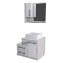 Ver imagem 2 de Gabinete para Banheiro 1 Porta 2 Gavetas com Cuba Q35 e Espelheira Legno 650W Espresso Móveis Branco