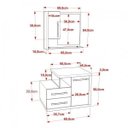 Ver imagem 3 de Gabinete para Banheiro 1 Porta 2 Gavetas com Cuba Q35 e Espelheira Legno 650W Espresso Móveis Branco