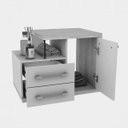 Ver imagem 7 de Gabinete para Banheiro 1 Porta 2 Gavetas com Cuba Q35 e Espelheira Legno 650W Espresso Móveis Branco