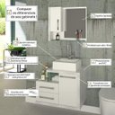 Ver imagem 5 de Gabinete para Banheiro 1 Porta 2 Gavetas com Cuba Q35 e Espelheira Legno 650W Espresso Móveis Branco