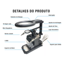 Ver imagem 6 de Kit Ferro de Solda 30w 110v Lupa 3 Gavetas Multimetro Pasta Estanho Sugador
