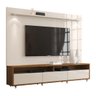 Rack com Painel Aspen 2.2 Off White com Madeiro Canela - Móveisaqui - 1