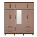 Ver imagem 2 de Guarda Roupa Casal Triton Plus 11 Portas com Espelho Nogueira Capuccino - Móveis Albatroz