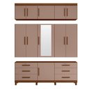 Ver imagem 3 de Guarda Roupa Casal Triton Plus 11 Portas com Espelho Nogueira Capuccino - Móveis Albatroz