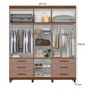 Ver imagem 5 de Guarda Roupa Casal Triton Plus 11 Portas com Espelho Nogueira Capuccino - Móveis Albatroz