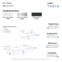Ver imagem 6 de Kit de Acessórios para Banheiro Preto Fosco 2 Peças 2010tr Grego Metal