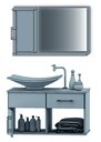 Ver imagem 4 de Conjunto New Stilo Mdf Gabinete para Banheiro com Cuba e Espelheira