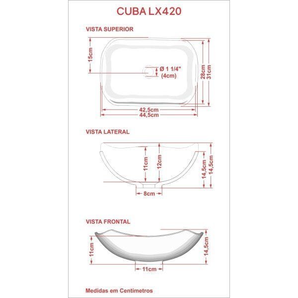 Conjunto Bancada para Banheiro com Cuba Abaulada L42 e Prateleira Metrópole 805W  - 5