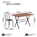 Ver imagem 3 de Conjunto de Mesa Tubular 62 100x60cm Tampo em MDF com 4 Cadeiras Ane B Preto/Floral/Txt