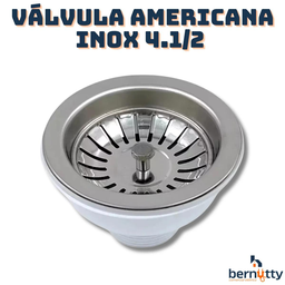 Válvula Americana Inox 4.1/2 com Cestinha Pia Cozinha Cuba - 2