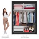 Ver imagem 4 de Guarda-Roupa Solteiro Madesa Dallas 2 Portas de Correr de Espelho 2 Gavetas Preto Cor:Preto