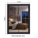 Ver imagem 3 de Guarda-Roupa Solteiro Madesa Dallas 2 Portas de Correr de Espelho 2 Gavetas Preto Cor:Preto