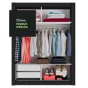 Ver imagem 6 de Guarda-Roupa Solteiro Madesa Dallas 2 Portas de Correr de Espelho 2 Gavetas Preto Cor:Preto
