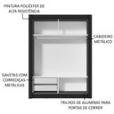Ver imagem 5 de Guarda-Roupa Solteiro Madesa Dallas 2 Portas de Correr de Espelho 2 Gavetas Preto Cor:Preto