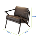 Ver imagem 4 de Poltrona Decorativa Recepção Consultório Sala Estar Escritorio Clinica Quarto Estofada Metal Corino