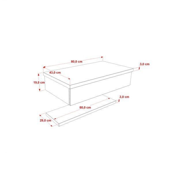 Conjunto Bancada para Banheiro com Cuba Abaulada L42 e Prateleira Metrópole 805W  - 4